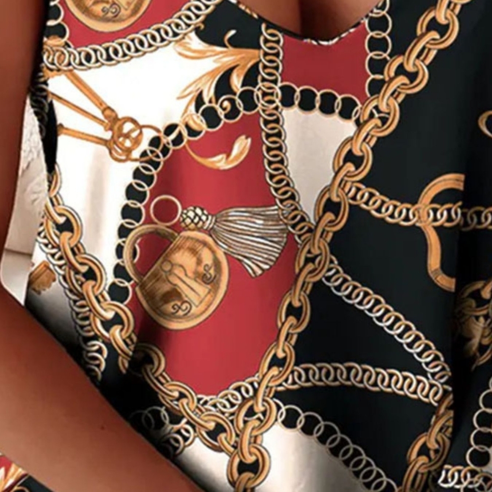 Multi-Color Chain Print Top - Picture 3 of 15